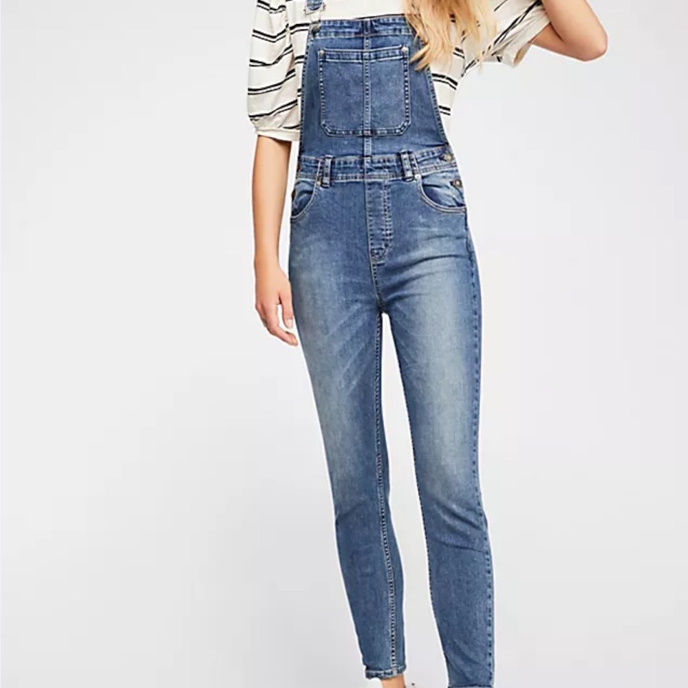 Free People Slim Ankle Overalls